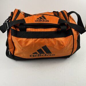 adidas Team Issue Duffel Bag Medium Orange Black Double Handle Shoulder Strap